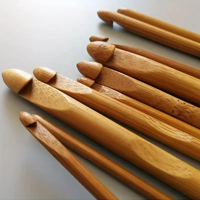 Bamboo Crochet Hooks Set, 12 Pcs Knitting Crocheting, 3-10mm